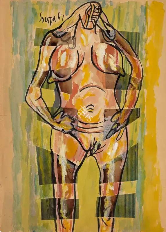 Souza, F.N. (Artist). Untitled (Nude), 1967 | Collage