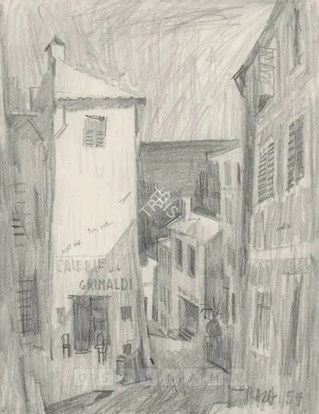Raza, S.H. (Artist). Untitled. Pencil on paper, 1954 | Drawing | FineArts | 00755918