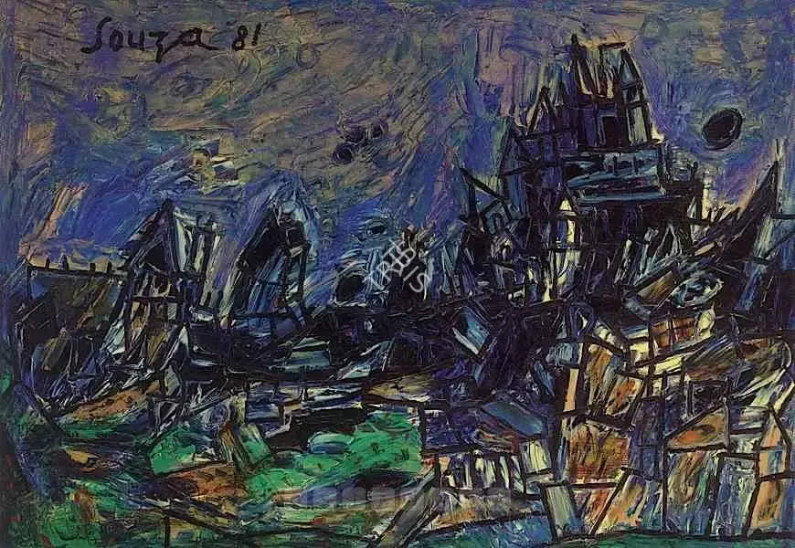 Souza, F.N. (Artist). Landscape, 1981 | Painting