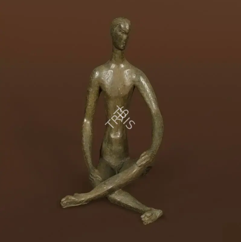 Chowdhury, S. Roy (Artist). Seated Man. Bronze, 1954-1955 | Sculpture  | 00867995