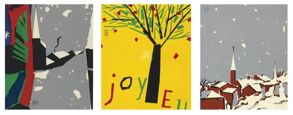 Raza, S.H. (Artist). Untitled (Holiday Cards), late 1950s-early 1960s | Graphic Art