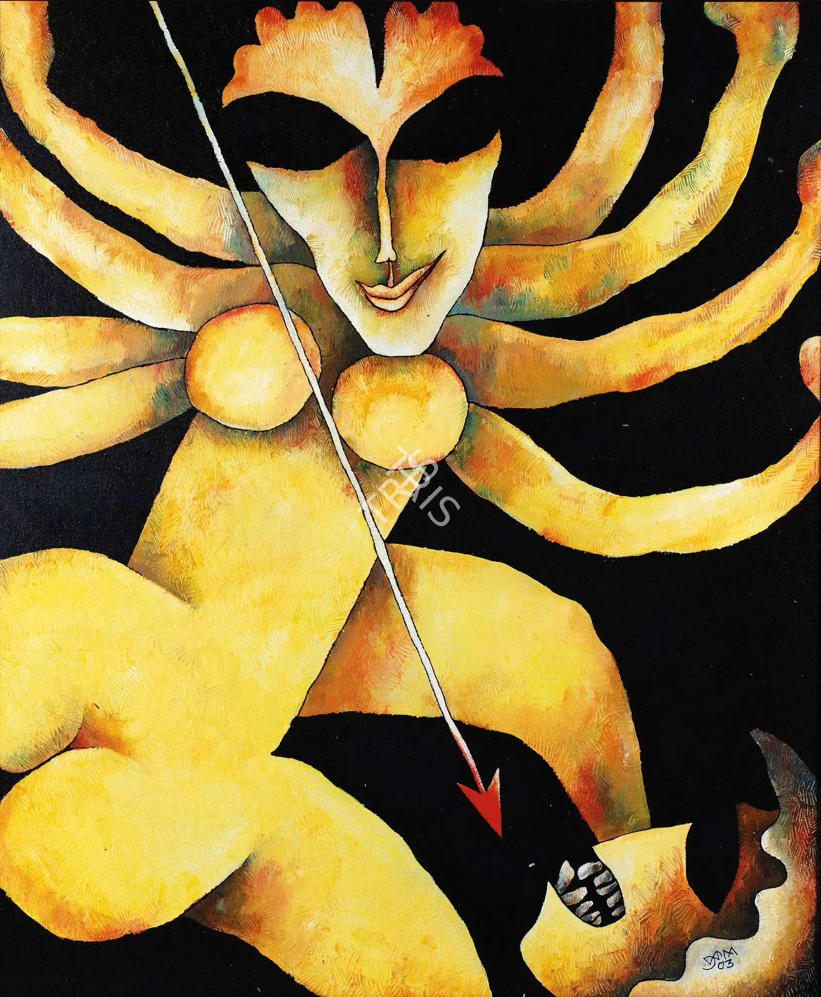 Karmakar, Prokash (Artist). Durga, 2003 | Painting
