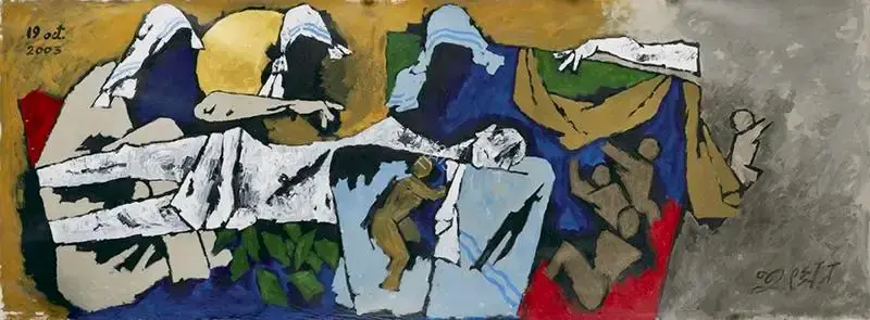 Husain, M.F. (Artist). Mother Teresa Series - Pieta, 2003 | Painting