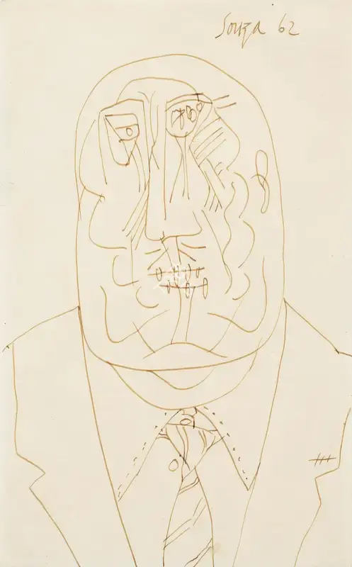 Souza, F.N. (Artist). Untitled (Head), 1962 | Drawing