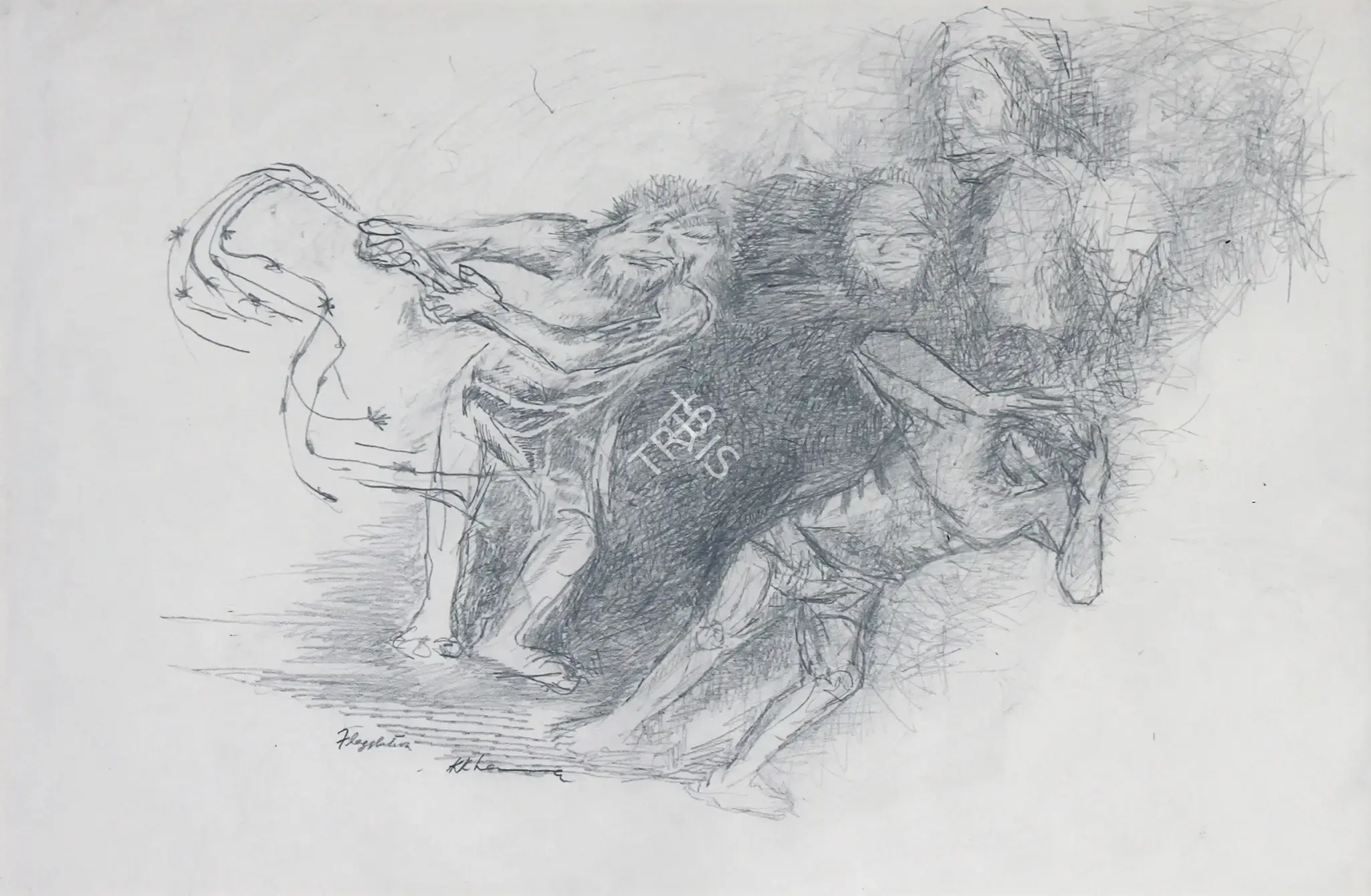 Khanna, Krishen (Artist). Flagellation, n.d. | Drawing
