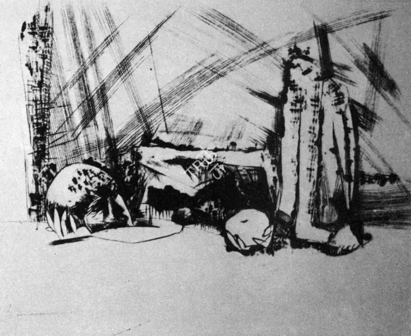 Hore, Somnath (Artist). Wounds. 1973 | Art Heritage 3, October 1983-March 1984 | Drawing | FineArts | 00530054