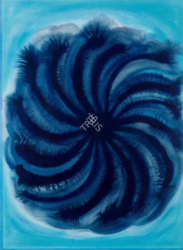Mohanti, Prafulla (Artist). Untitled (Blue). Watercolour on paper, n.d. | Painting | EconomicsArt | 00870410