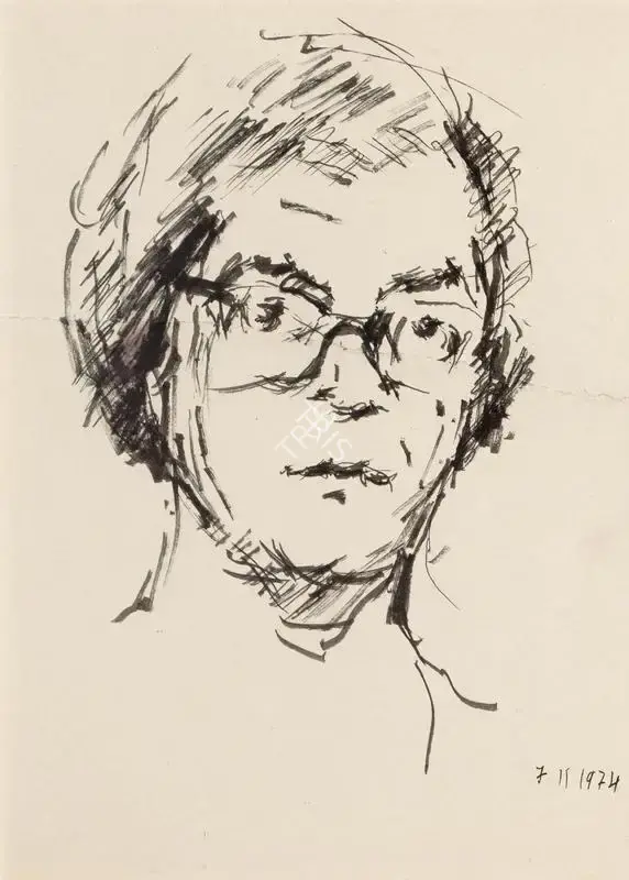 Gaitonde, V.S. (Artist). Self Portrait, 1974 | Drawing