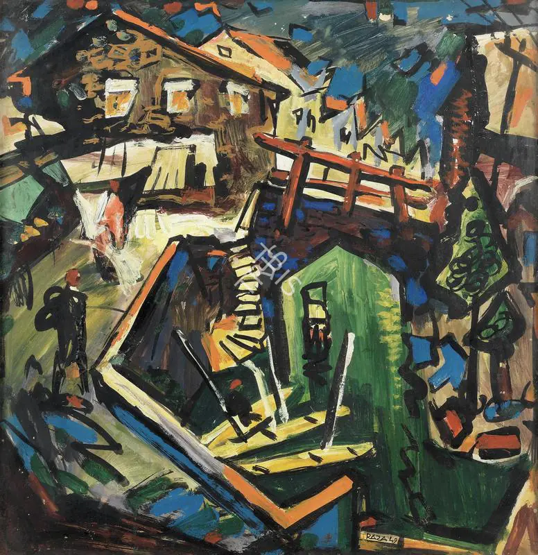Raza, S.H. (Artist). Untitled. Gouache on paper, 1949 | Painting | FineArts | 00338971