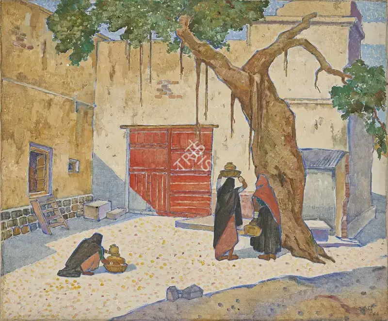 Satwalekar, Madhav (Artist). Untitled. Oil on canvas, 1988 | Painting | EconomicsArt | 00872530