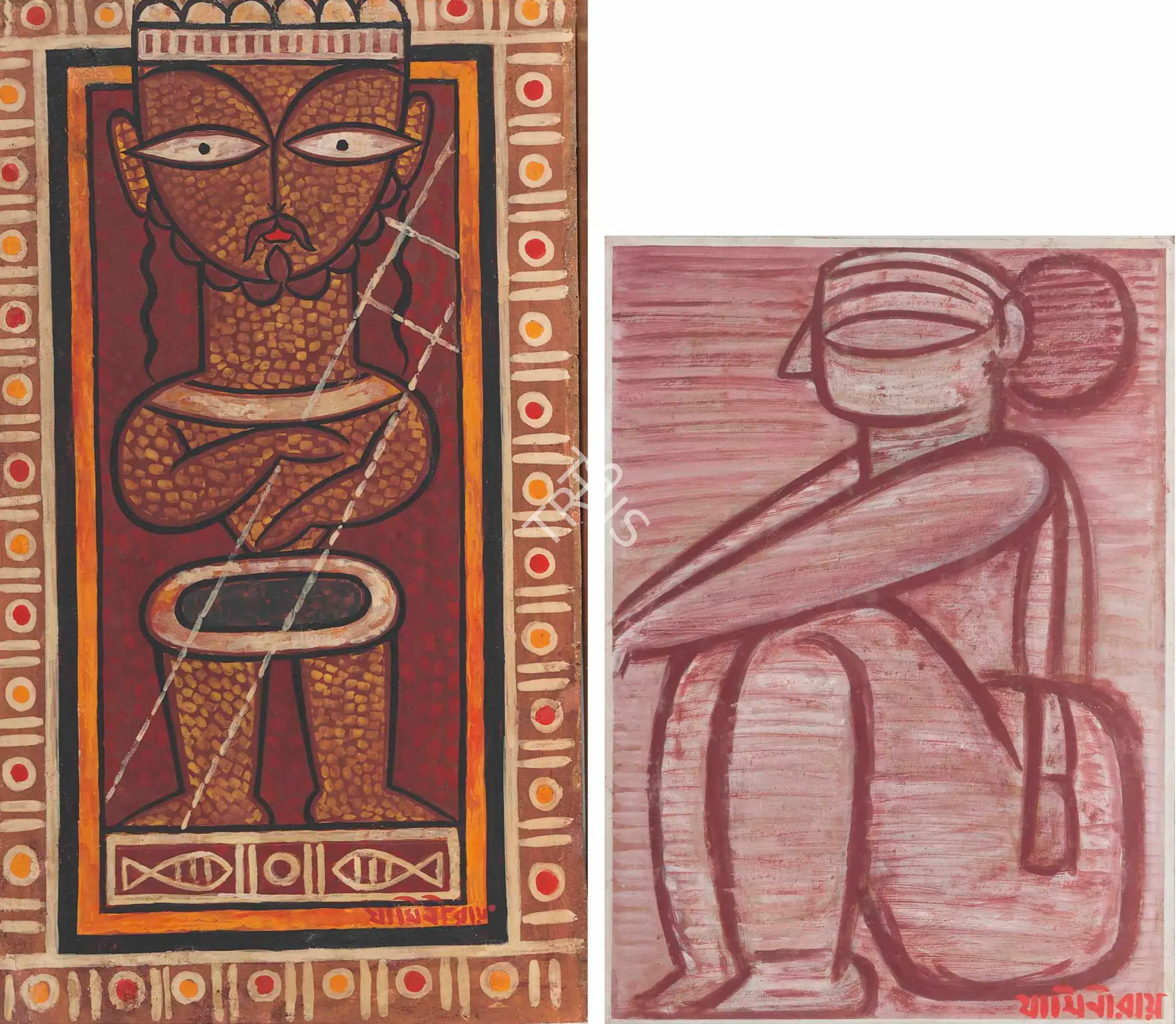 Roy, Jamini (Artist). Untitled (Christ). Gouache on card, After 1915 | Painting | FineArts | 00645648