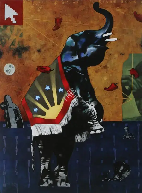 Parthan, Baiju (Artist). House Of Spice In Picture Book- Pixel River, 2002 | Painting