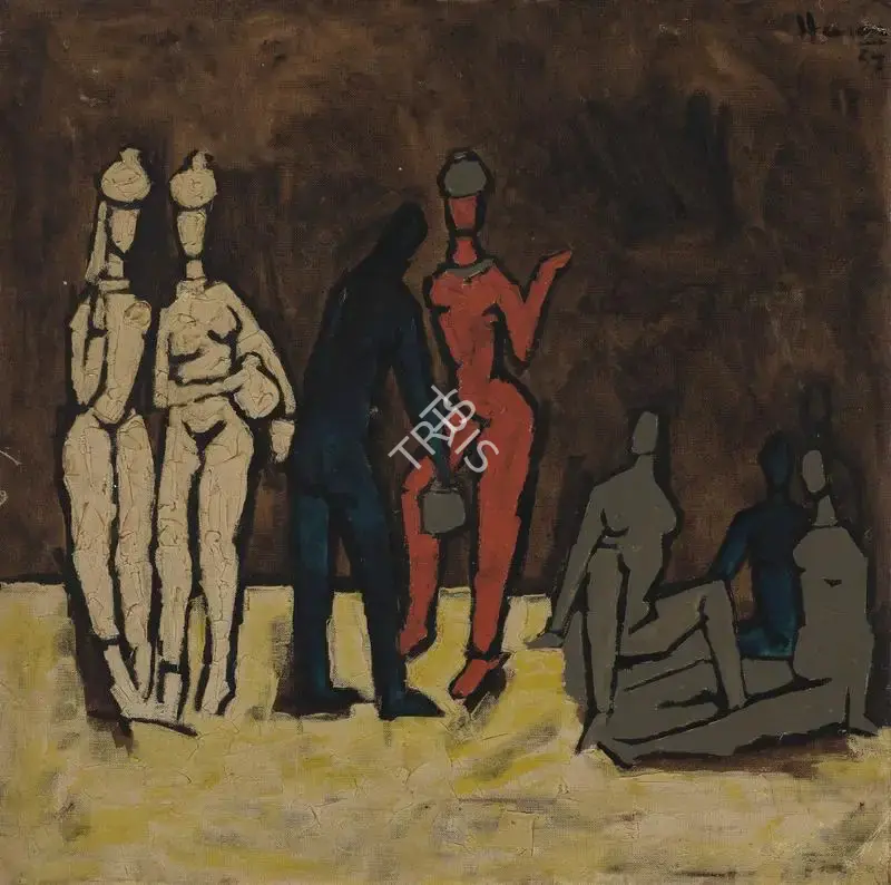 Husain, M.F. (Artist). Bathers, 1957 | Painting