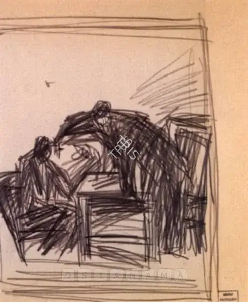 Sadequain (Artist). Three Studies For The 1966 L' Etranger Limited Edition Publication By Albert Camus, early 1960s | Drawing