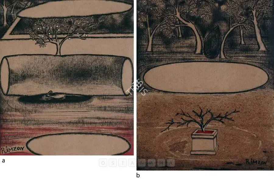 Rimzon, N.N. (Artist). Untitled. Acrylic and charcoal on paper pasted on board, 2007 | Painting | FineArts | 00576923