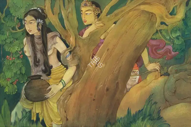 Vijaiwargiya, Ramgopal (Artist). Dushyanta and Shakuntala, n.d. | Painting