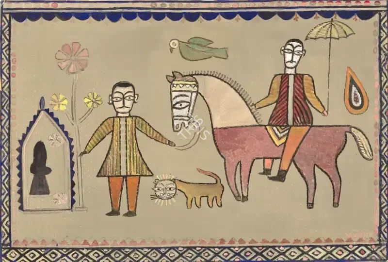 Roy, Jamini (Artist). Untitled (Nobleman on Horseback), n.d. | Painting