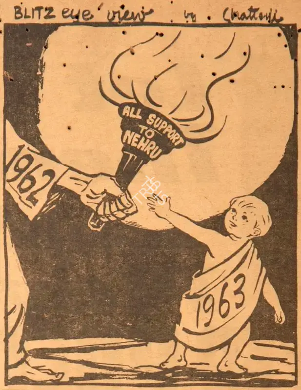 Chatterjee, Basu (Cartoonist). All Support to Nehru, 1962 | Cartoons