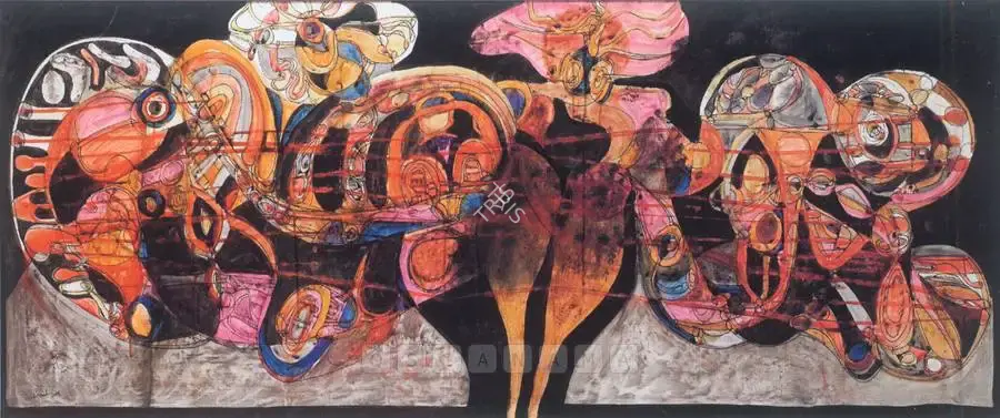 Chandra, Avinash (Artist). Figures, 1964 | Painting