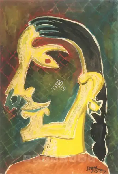 Souza, F.N. (Artist). Woman With A Nose Ring, 1951 | Painting