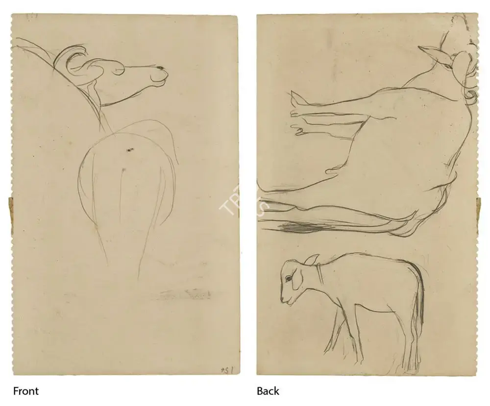 Sher-Gil, Amrita (Artist). Untitled (Double Sided). Pencil on paper, n.d. | Drawing  | 00867847