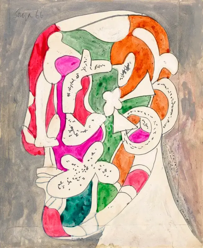 Souza, F.N. (Artist). Untitled (Head), 1966 | Painting