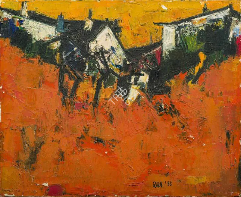 Raza, S.H. (Artist). Untitled (Paysage), 1956 | Painting