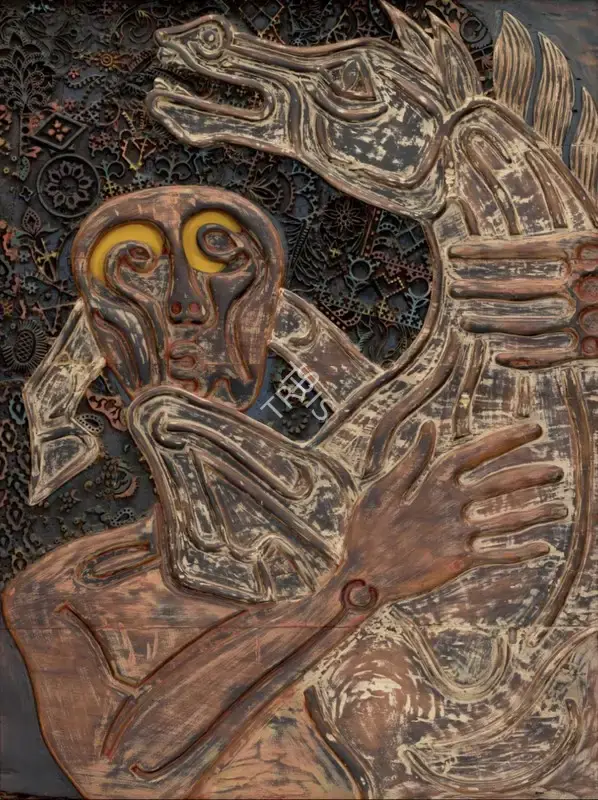 Sagara, Piraji (Artist). Untitled. Mixed media on wood, 1970 | Painting  | 00869003