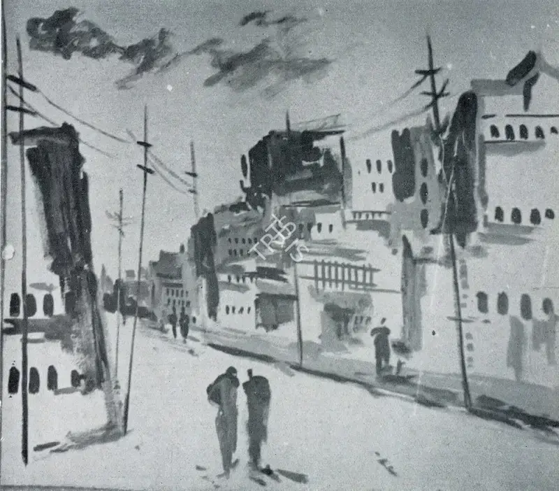 Butt, S.N. (Artist). Street Sketch. n.d. | Marg, March 1955 | Drawing | FineArts | 00674182
