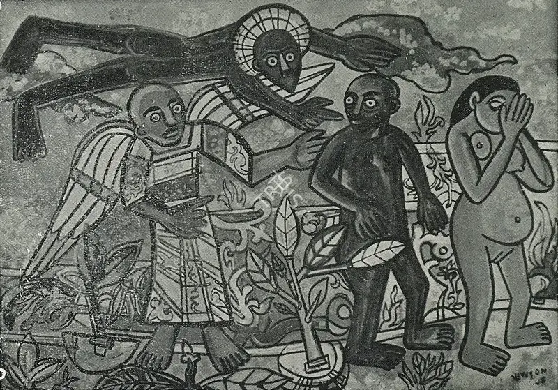 Souza, F.N. (Artist). The Expulsion of Adam and Eve, n.d. | Painting