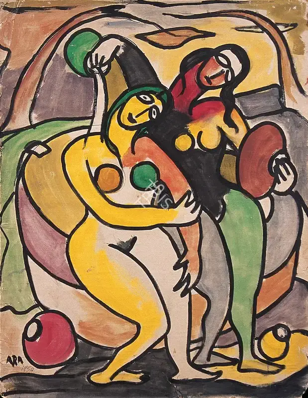 Ara, K.H. (Artist). Women in Play, 1954 | Painting