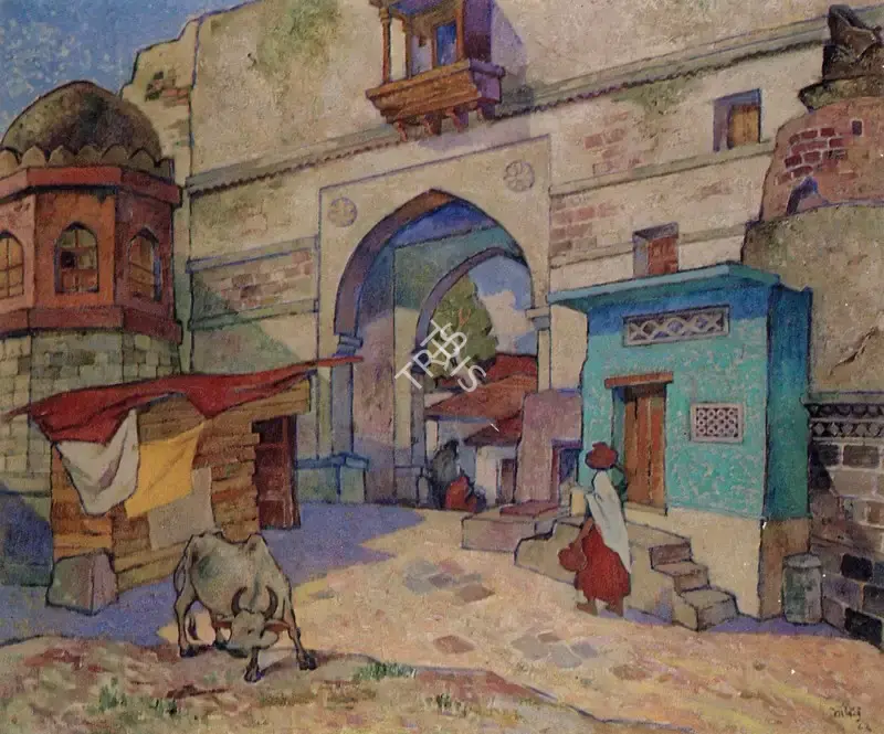 Satwalekar, Madhav (Artist). Old Gate, Ahmedabad, 1964 | Painting