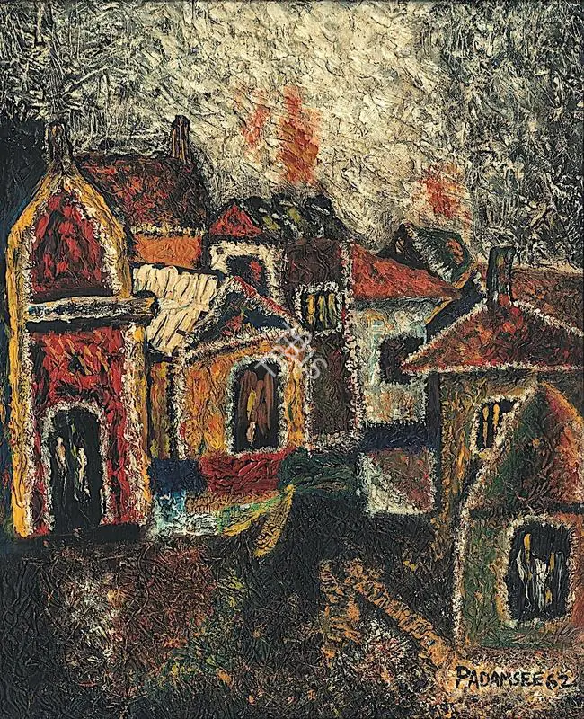 Padamsee, Akbar (Artist). Townscape. Oil on board, 1962 | Painting | FineArts | 00417980