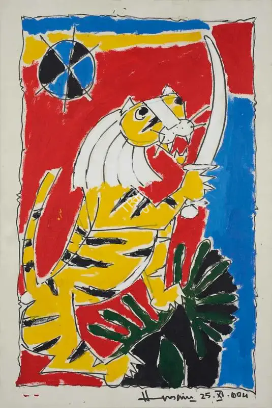 Husain, M.F. (Artist). Untitled (Tiger), 2004 | Painting