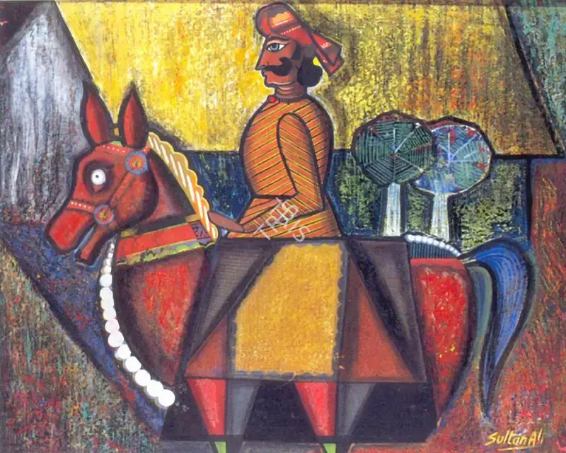 Ali, J. Sultan (Artist). Nobleman of Horseback, n.d. | Painting