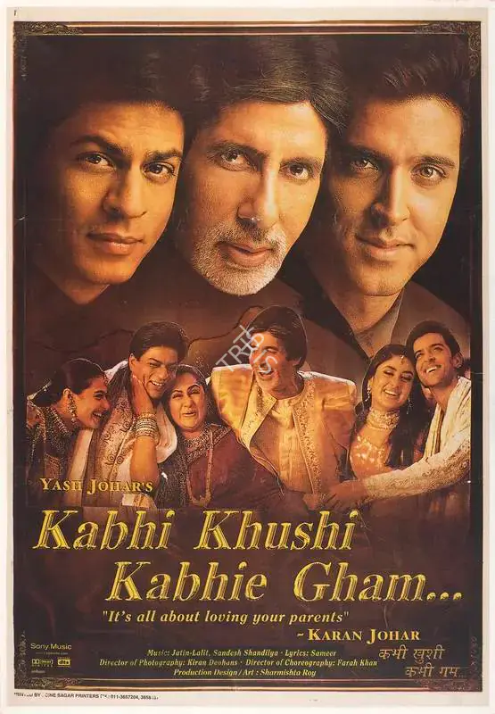 Johar, Hiroo (Producer), Kabhi Khushi Kabhi Gham, 2001 | Full Sheet Poster | CinemaEducation | 00769084