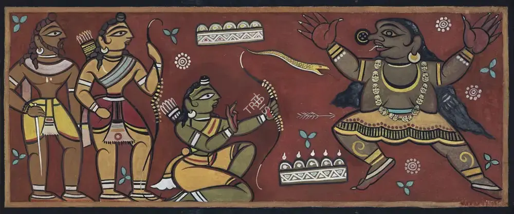 Roy, Jamini (Artist). Untitled (Taraka Vadha), c.1960 | Painting