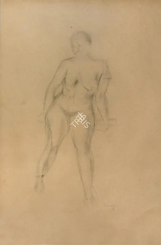 Padamsee, Akbar (Artist). Nude. Pencil on paper, 1966 | Drawing | FineArts | 00642647