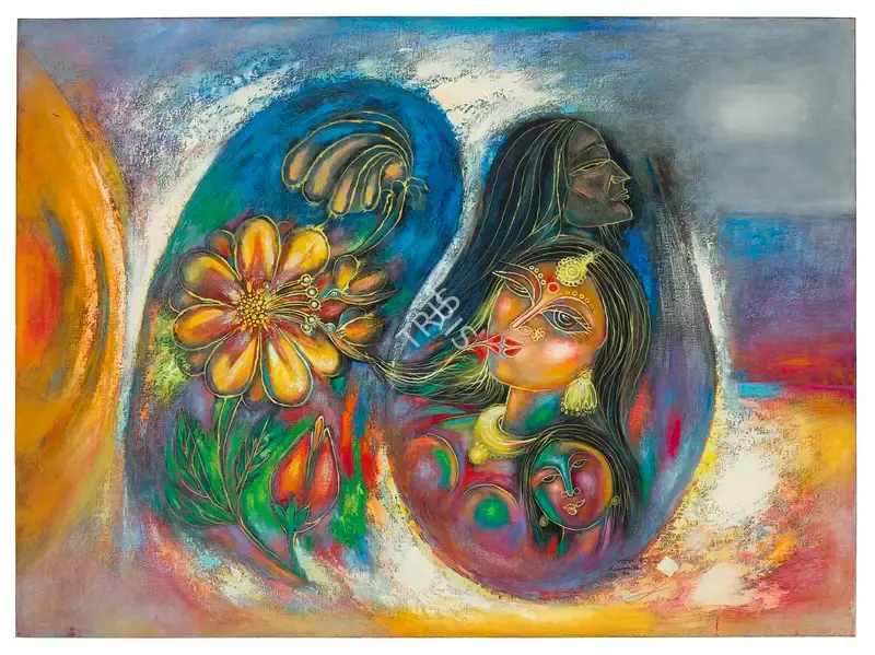 Pai, Laxman (Artist). Cycle of Nature, 1990 | Painting