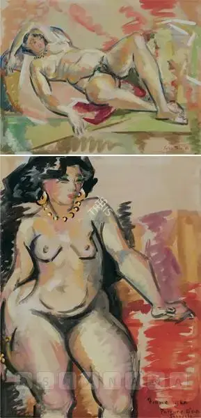 Sabavala, Jehangir (Artist). Nude Study, Woman Reclining, 1950 | Painting
