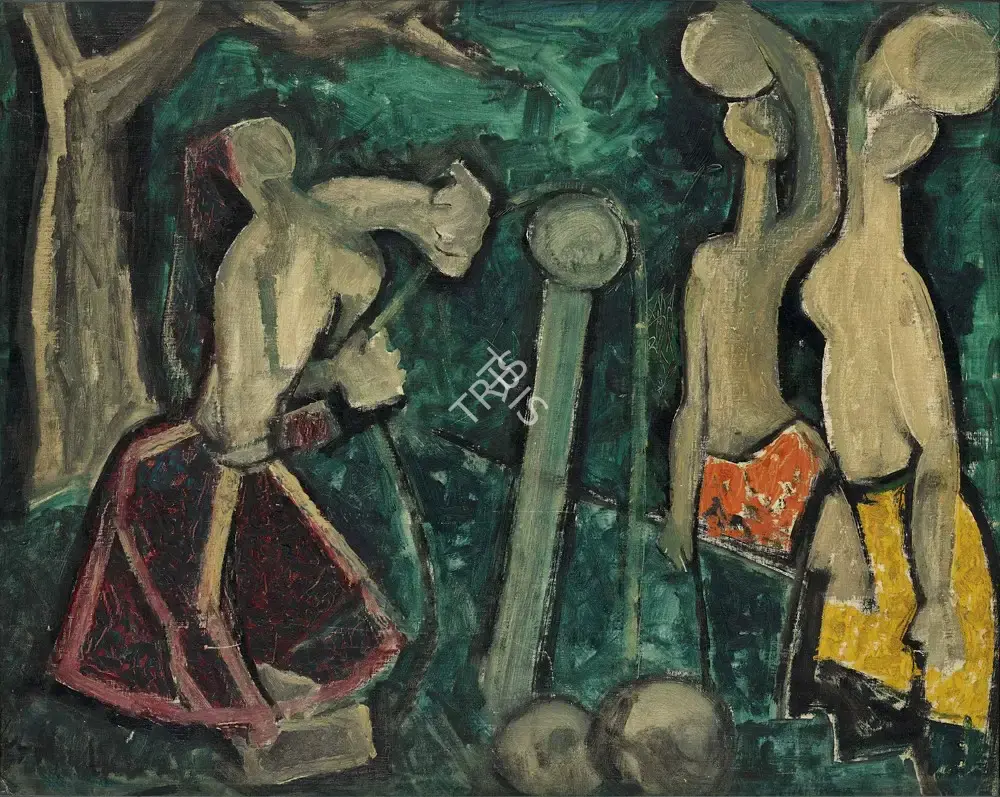 Kulkarni, K.S. (Artist). At the Well, c.1960 | Painting