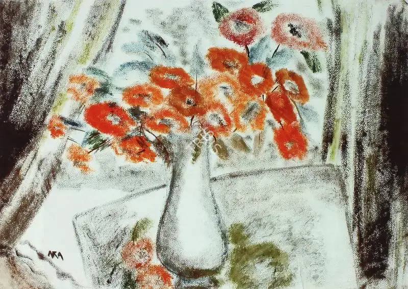 Ara, K.H. (Artist). Vase of Flowers, n.d. | Painting
