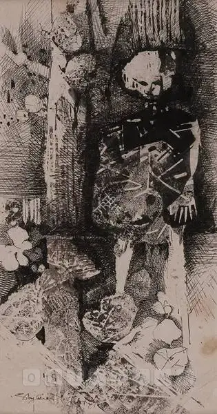 Ray, Shyamal Dutta (Artist). Untitled. Ink on paper, 1978 | Drawing | FineArts | 00756368