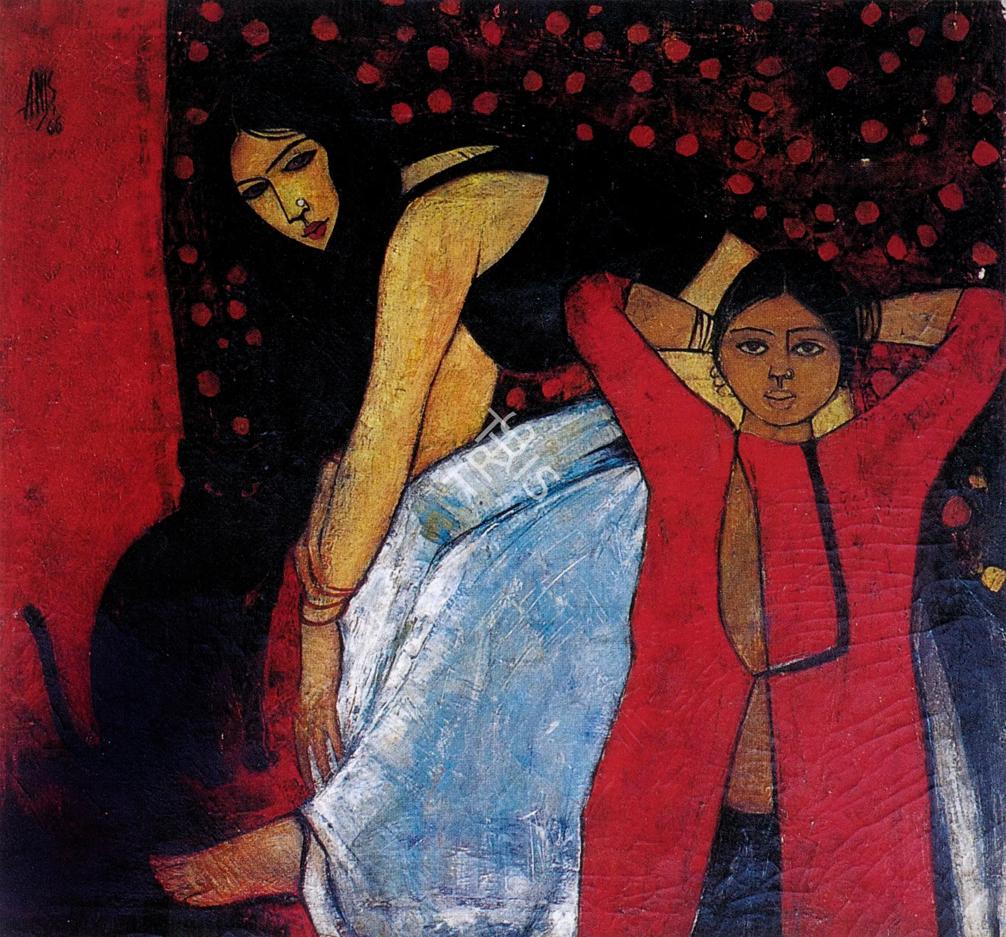 Farooqi, Anis (Artist). Two Women. Oil on canvas, 1966 | Painting | FineArts | 00375835