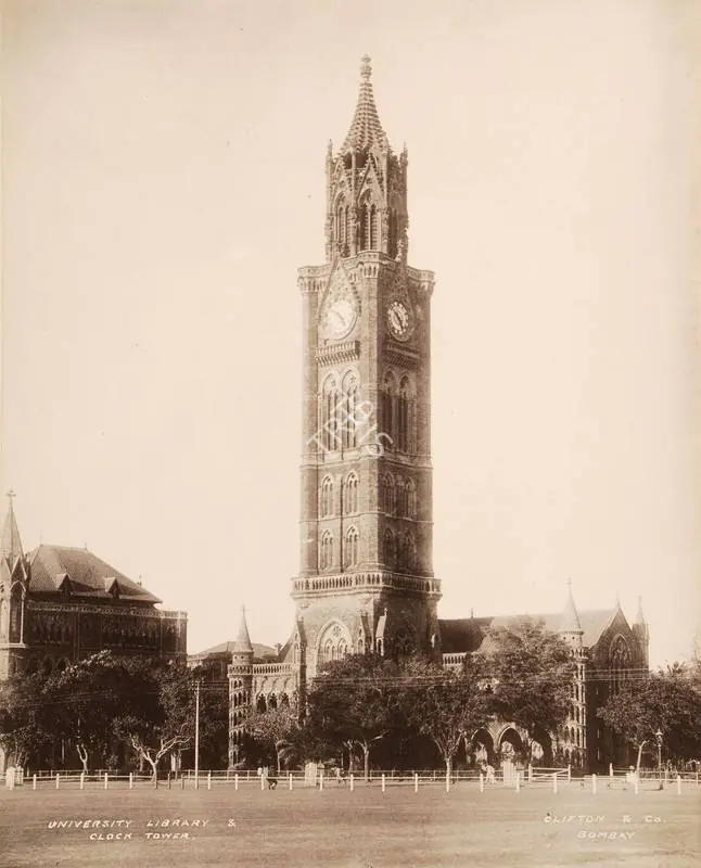 Studio Clifton & Co. (Photographic Studio). University Library & Clock Tower - From the album "L.G. to L.R.' by Clifton and Co.. Calotype print pasted on mount, 1900 | Antiquarian Photograph | Photography | 00115248