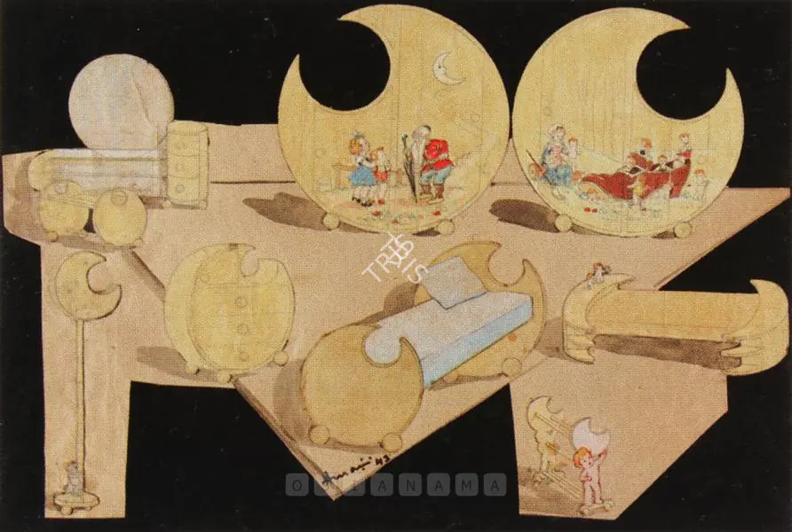 Husain, M.F. (Artist). Mother Hubbard And Other Stories. Gouache, 1943 | Painting | FineArts | 00375991