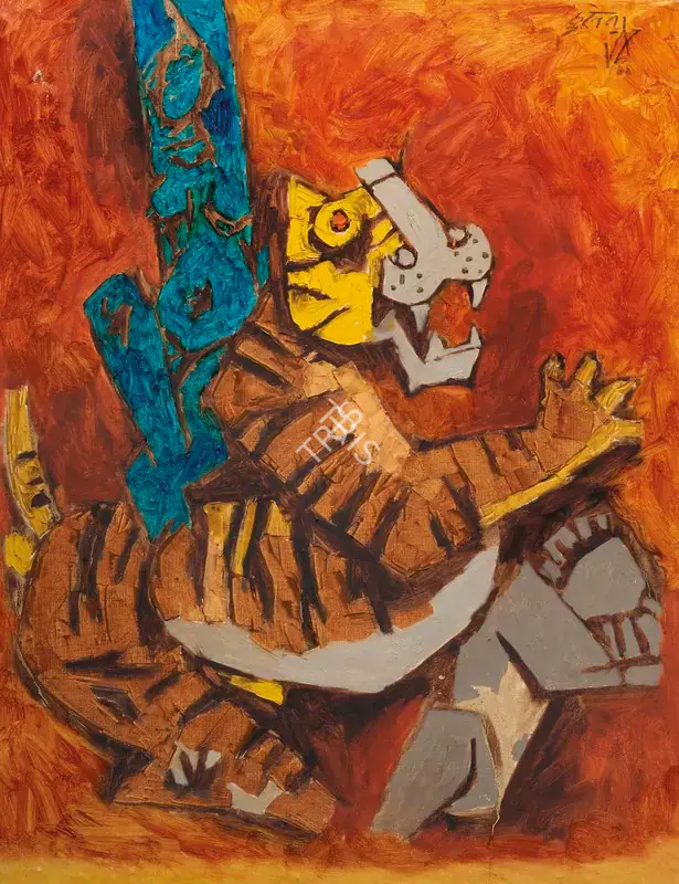 Husain, M.F. (Artist). Durga, 1968 | Painting