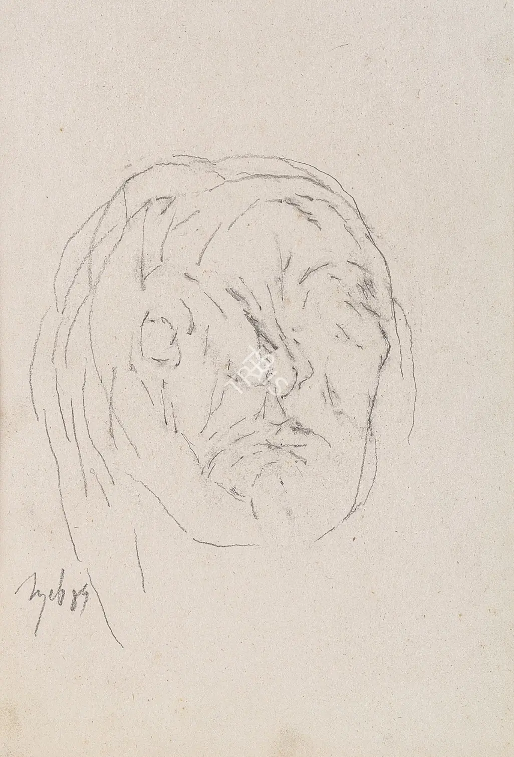 Mehta, Tyeb (Artist). Head, 1989 | Drawing
