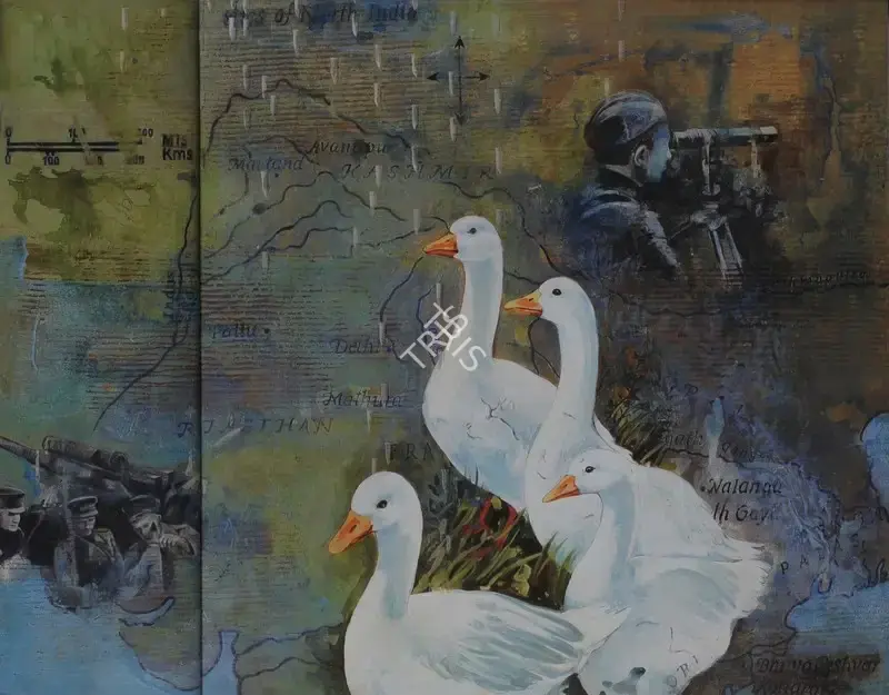 Chowdhury, Arunanshu (Artist). Passage To Mansarovar. Oil on canvas, 2003 | Painting | FineArts | 00574752
