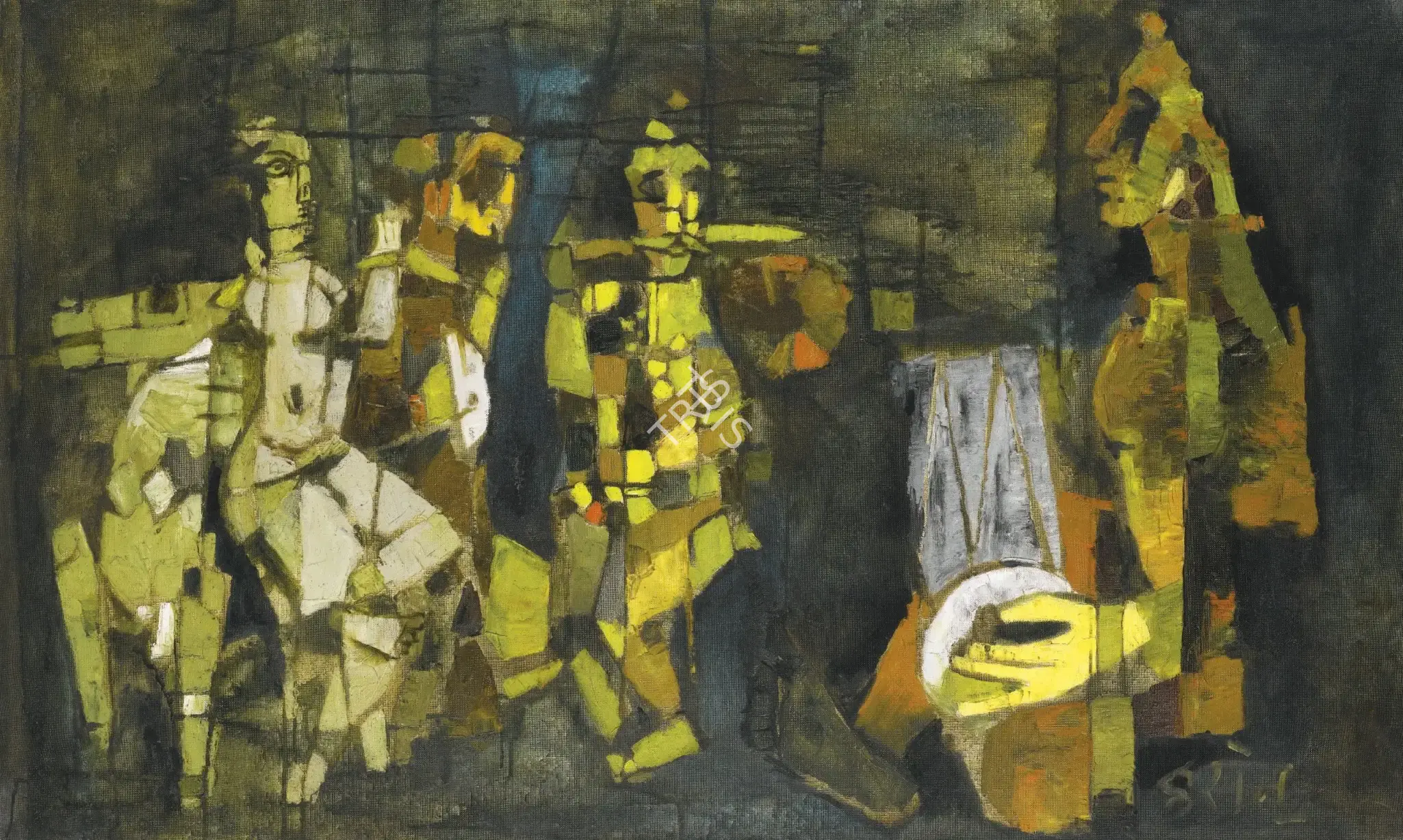 Husain, M.F. (Artist). The Puppet Dancers, 1972 | Painting